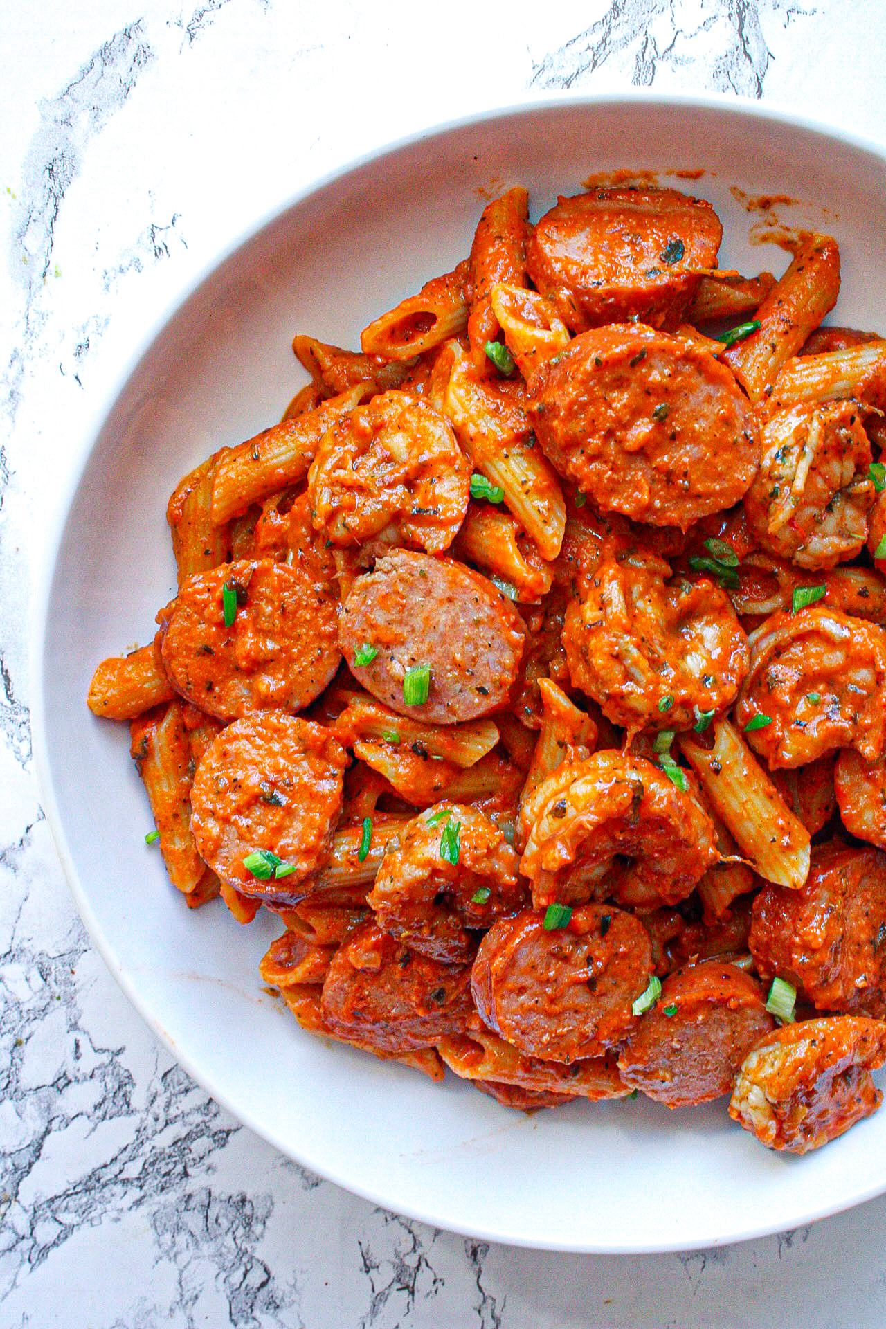 Creole Shrimp & Sausage Penne alla Vodka