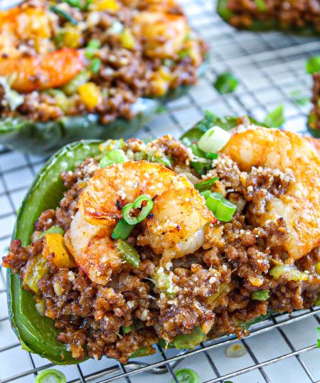 Shrimp & Sausage-Stuffed Peppers