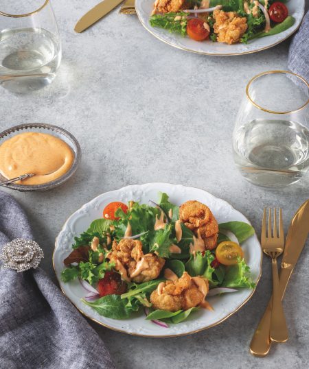 Fried Oyster Salad with Rémoulade Dressing