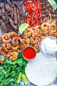 Cajun Shrimp & Steak Fajitas