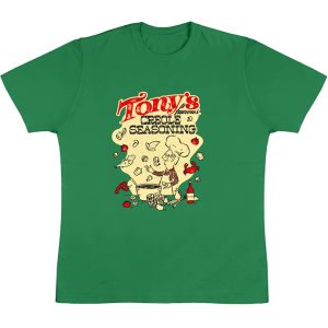 Tony's famous Creole seasoning Kids green T-shirt