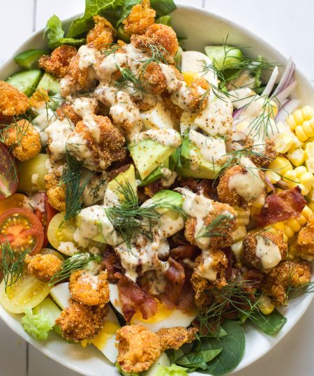 Fried Crawfish Tails Cobb Salad