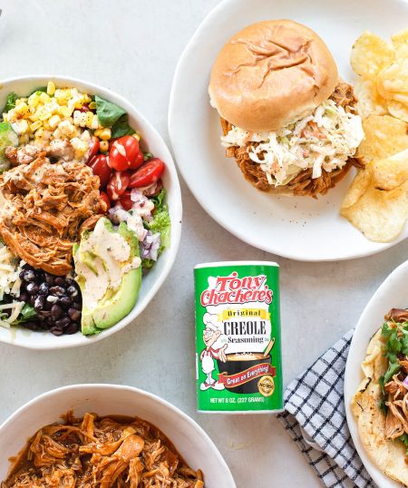 Slow Cooker Cajun BBQ Chicken 3 Ways