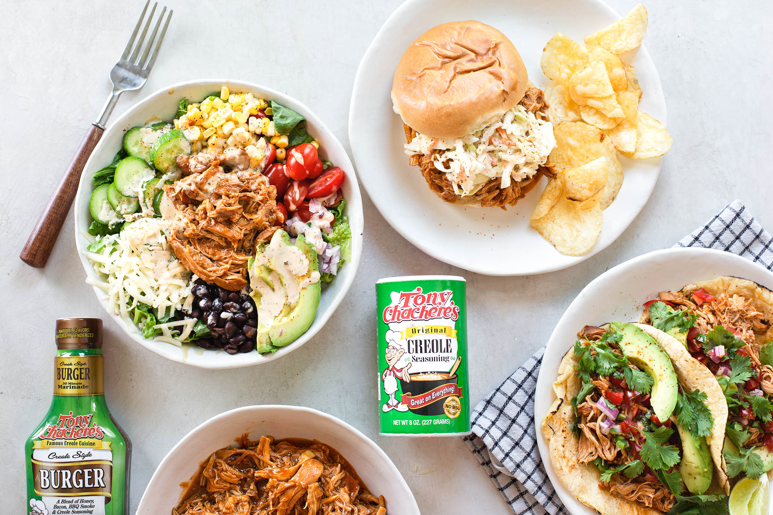 Slow Cooker Cajun BBQ Chicken 3 Ways