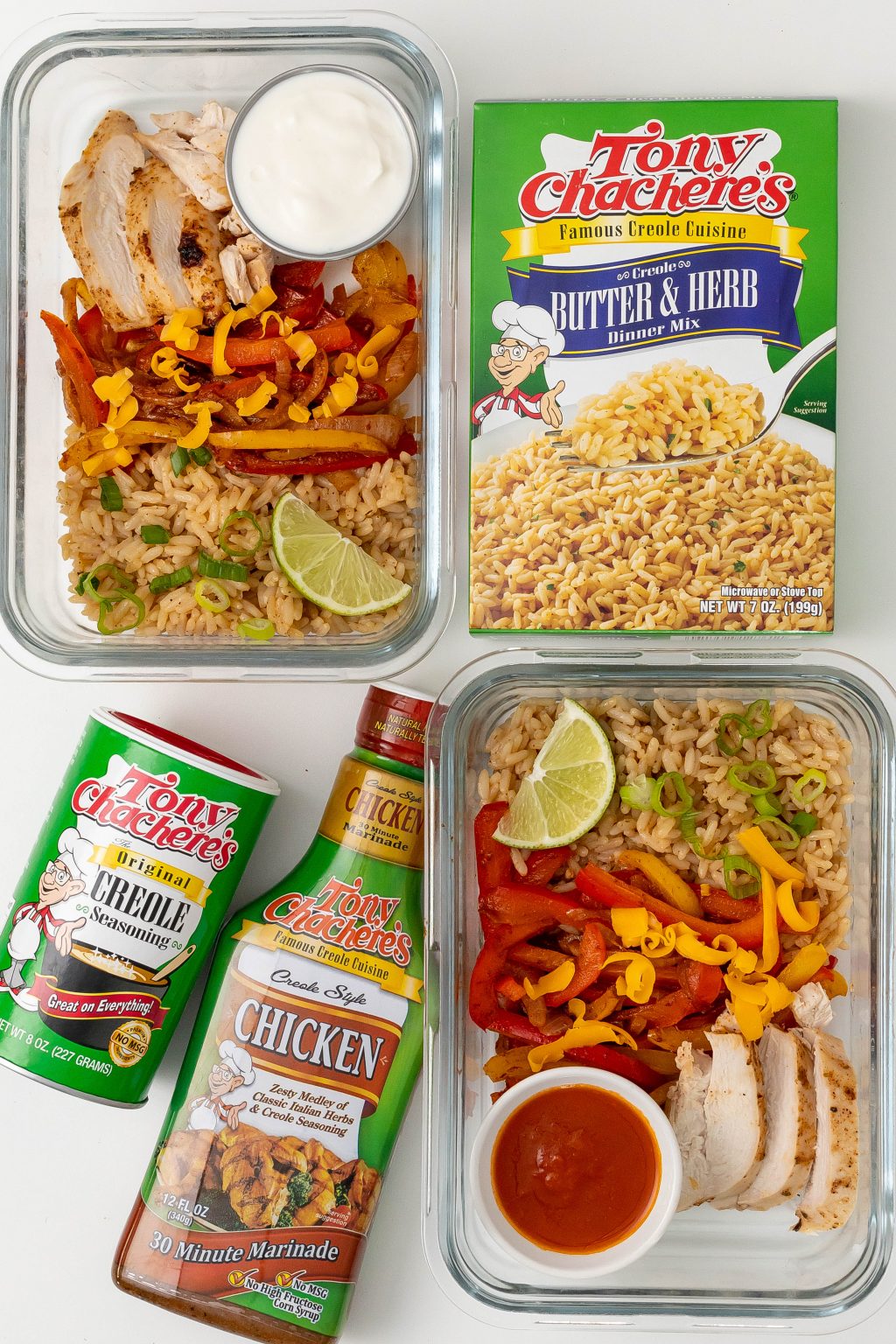 Cajun Chicken Fajita Bowl Meal Prep Tony Chachere's