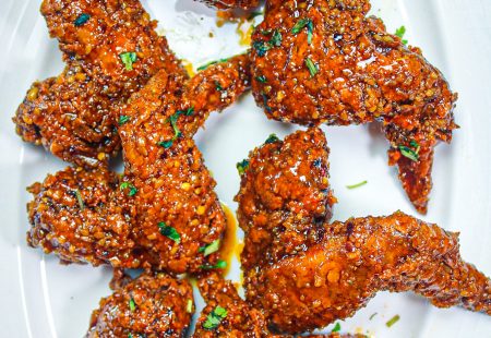 Honey-Garlic Fried Chicken Wings