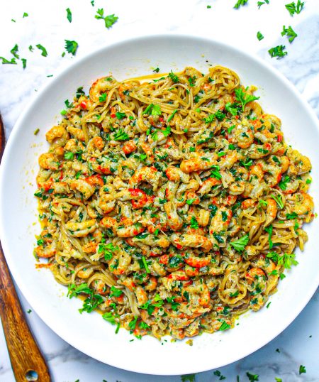 Crawfish Rice Noodle Scampi