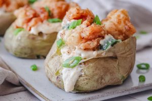 Fried Shrimp Alfredo Potato