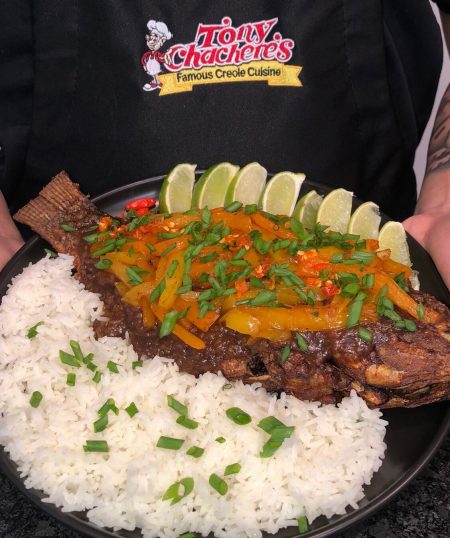 Whole Fried Fish with Cajun Tamarind Sauce