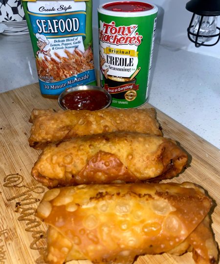 Creamy Cajun Shrimp Dip Eggrolls