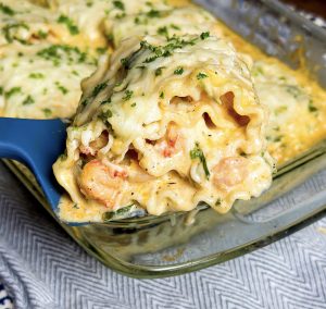 Crawfish and Shrimp Lasagna Rollups