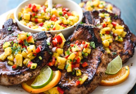 Jerk-Inspired Pork Chops with Pineapple Salsa