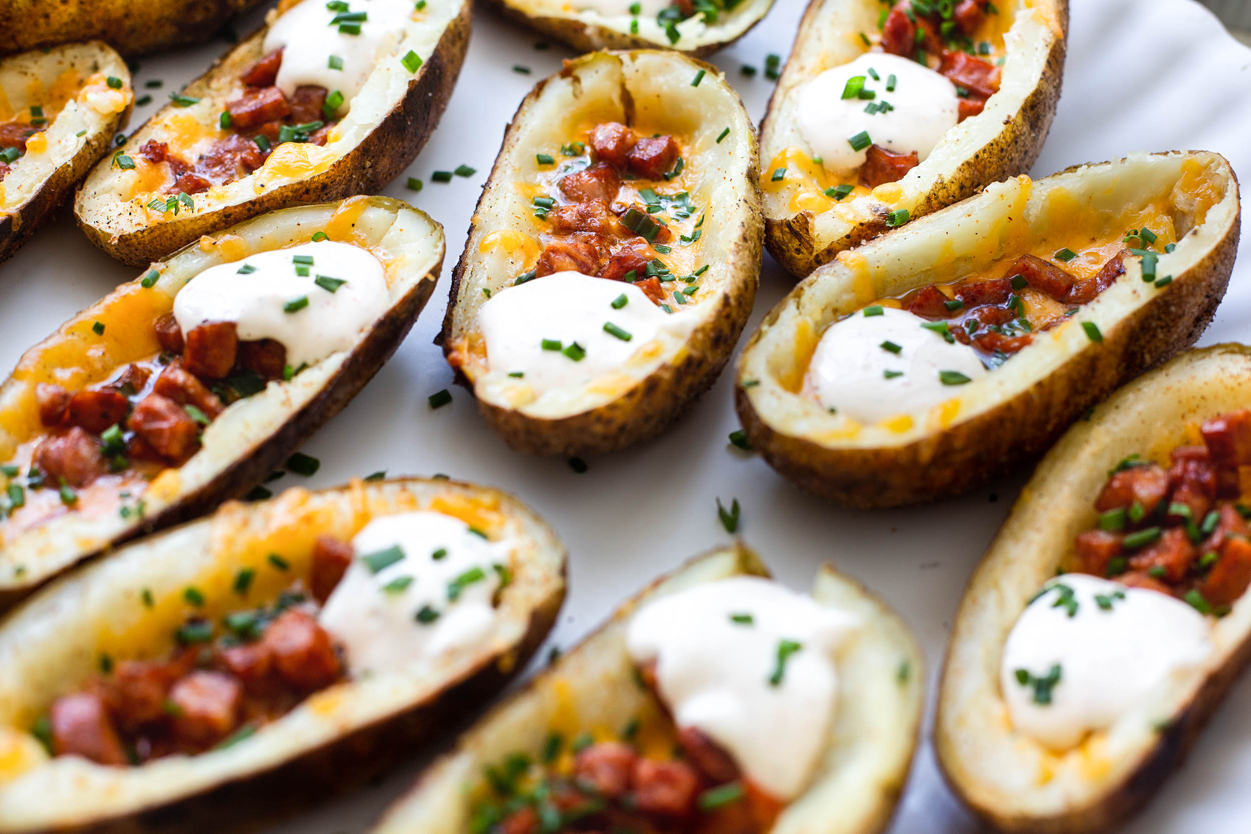 Cajun Grilled Andouille Potato Skins