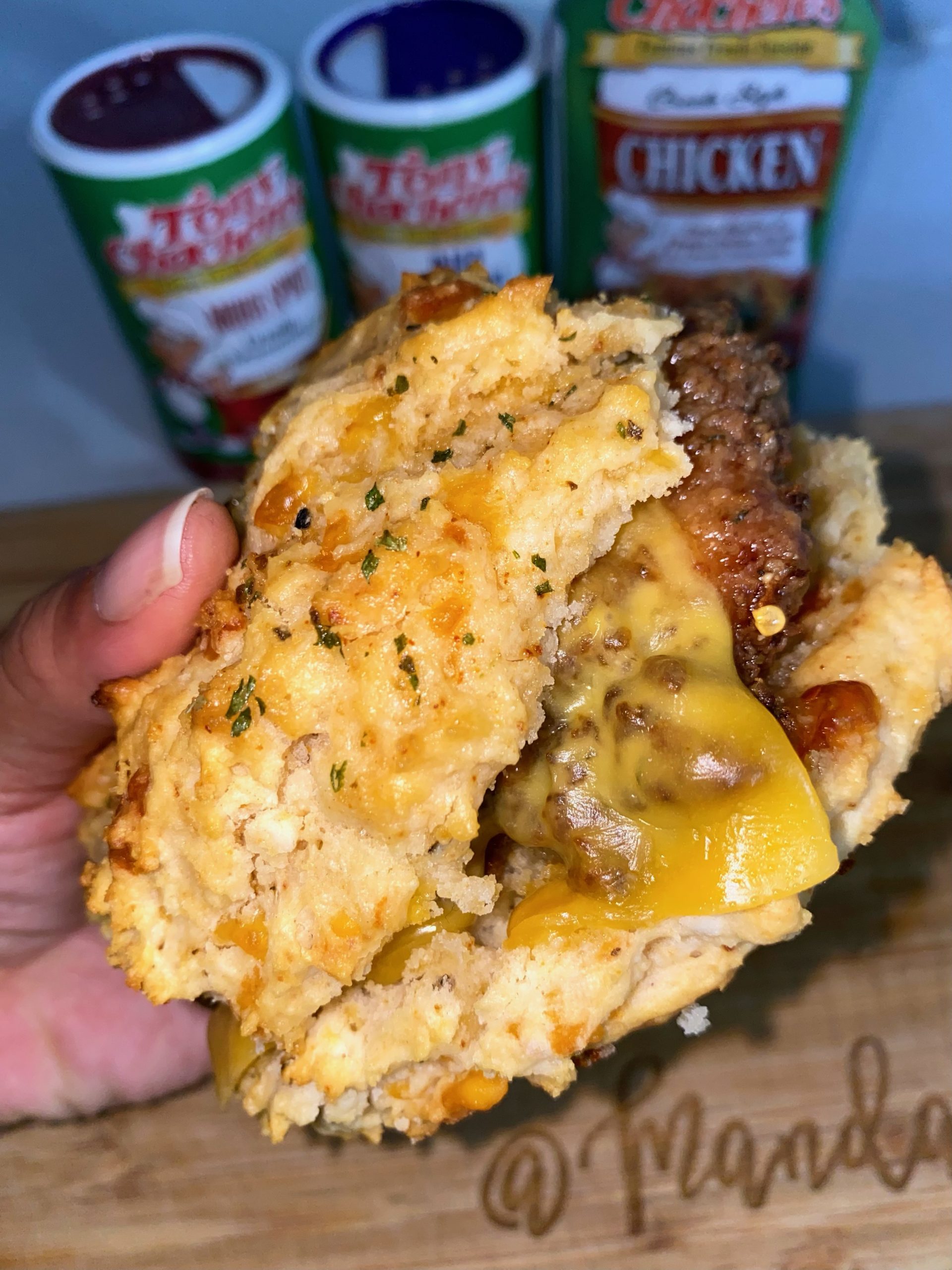 Cajun Cheddar Biscuit Chicken Sandwiches