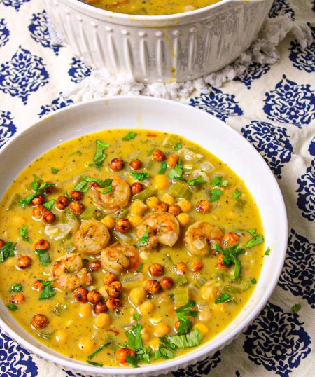 Cajun Shrimp & Chickpea Soup