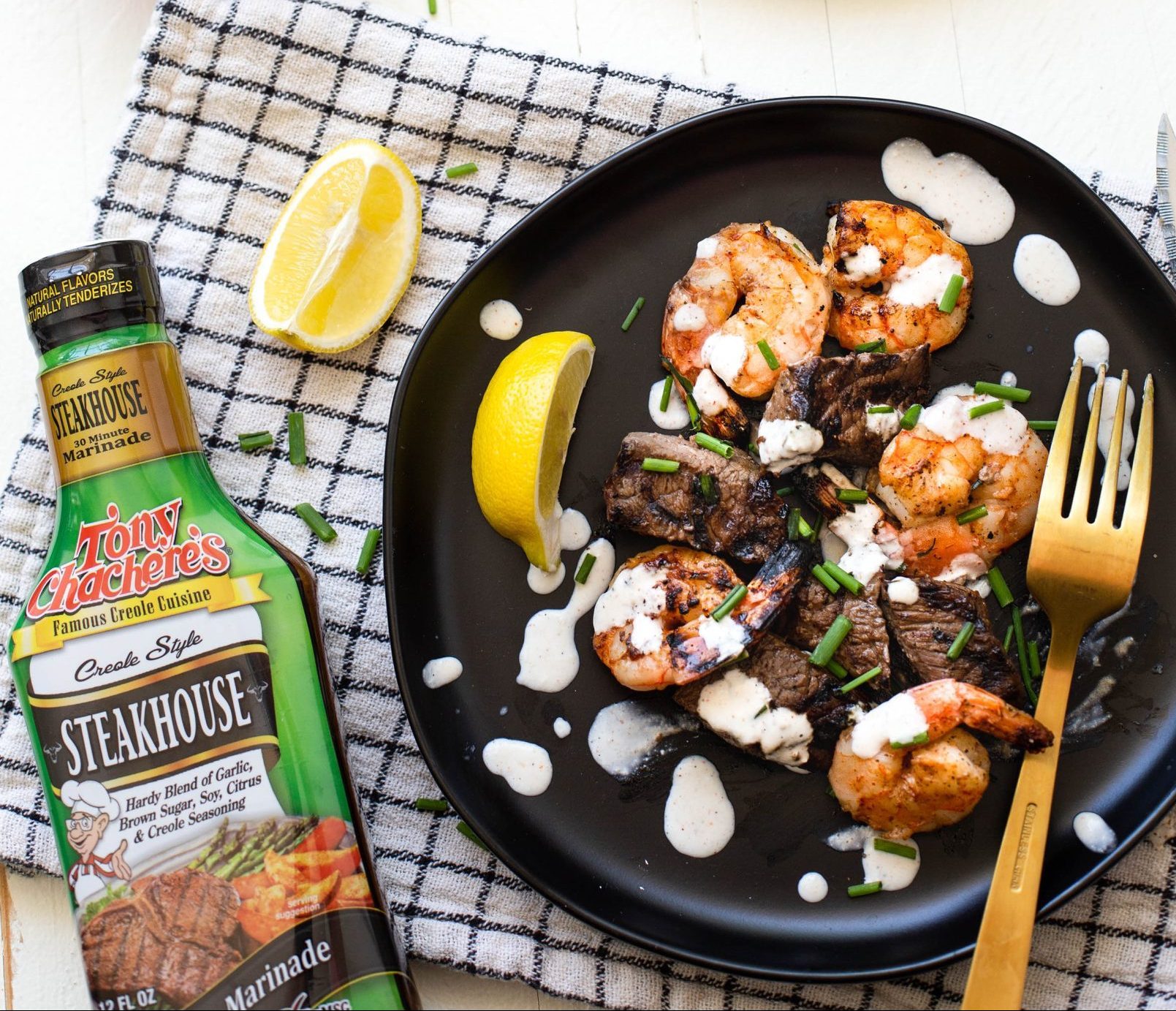 Surf and Turf Skewers with Cajun Horseradish Sauce