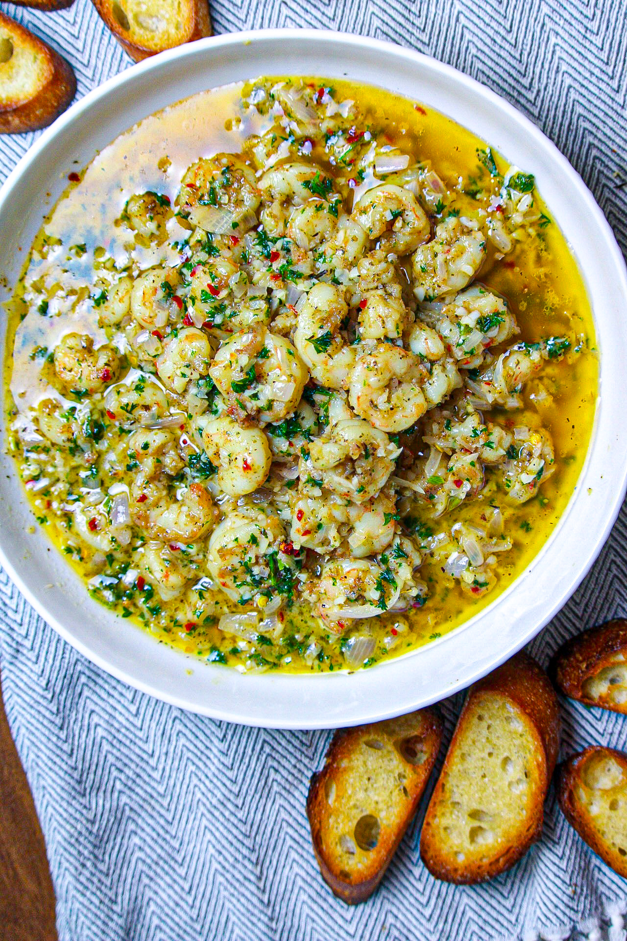 Shrimp Scampi Crostini