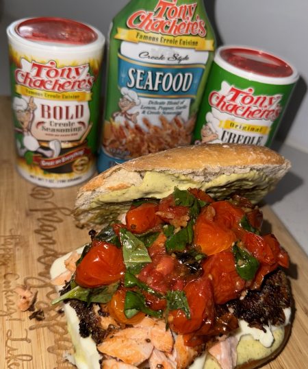 Cajun Pesto Salmon Sandwiches