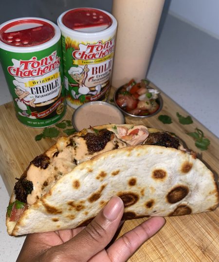 Quesadilla Burgers with Cajun Sauce
