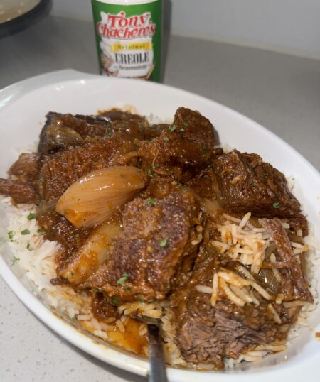 Cajun Stewed Beef and Shallots