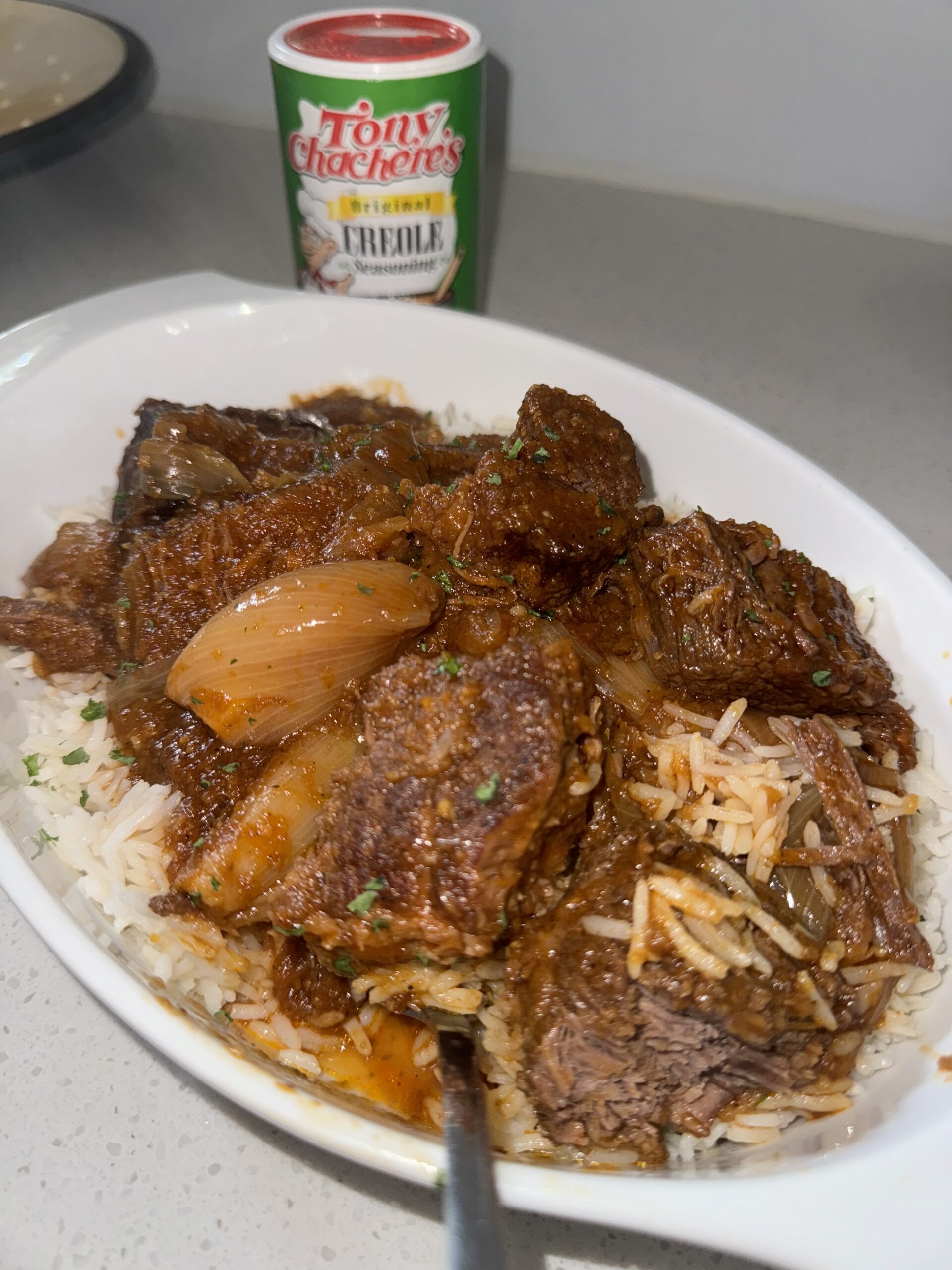 Cajun Stewed Beef and Shallots
