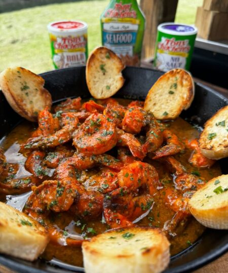 Cajun Garlic Butter Smoked Shrimp