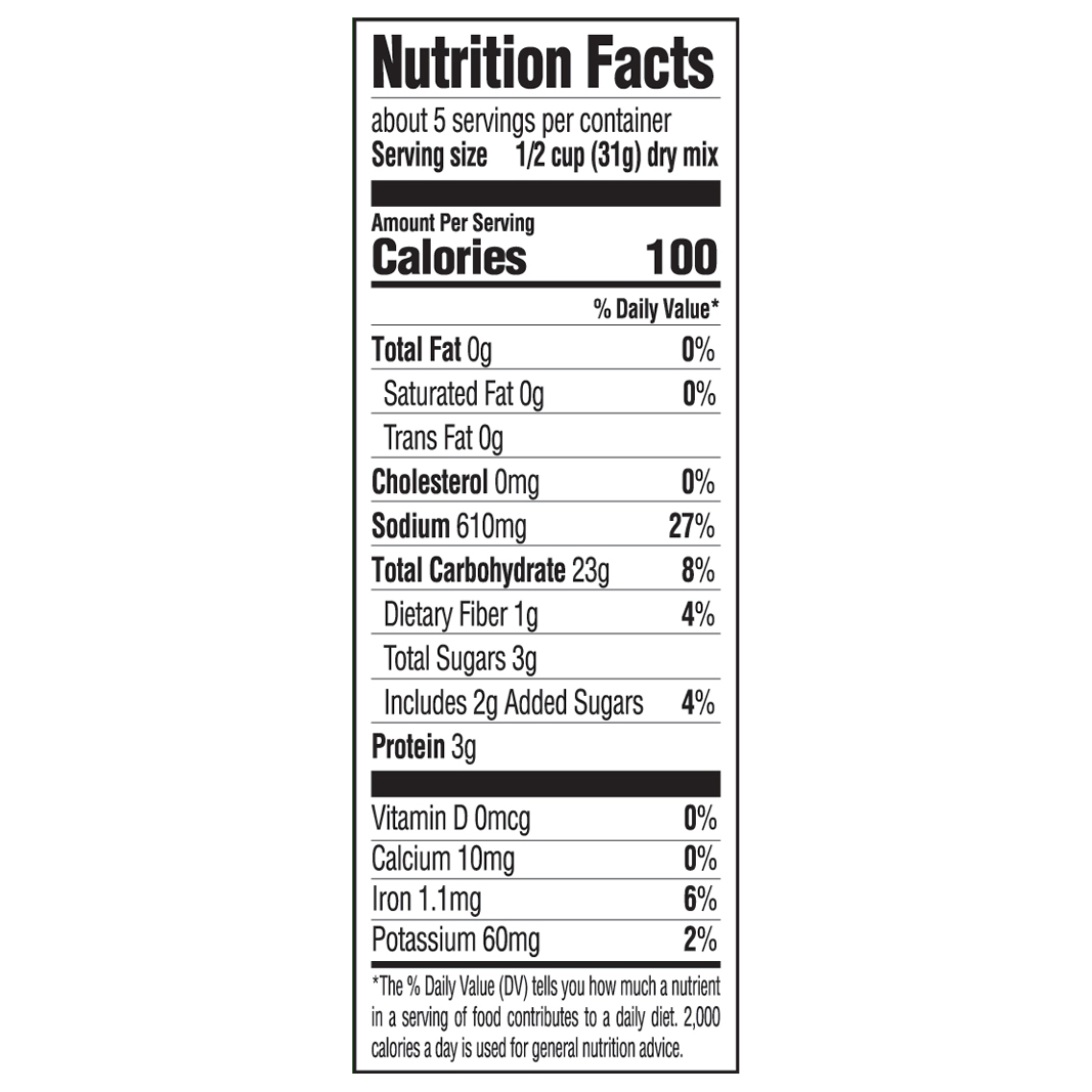 Cornbread Stuffing Mix – Spice & Herbs Nutrition Facts