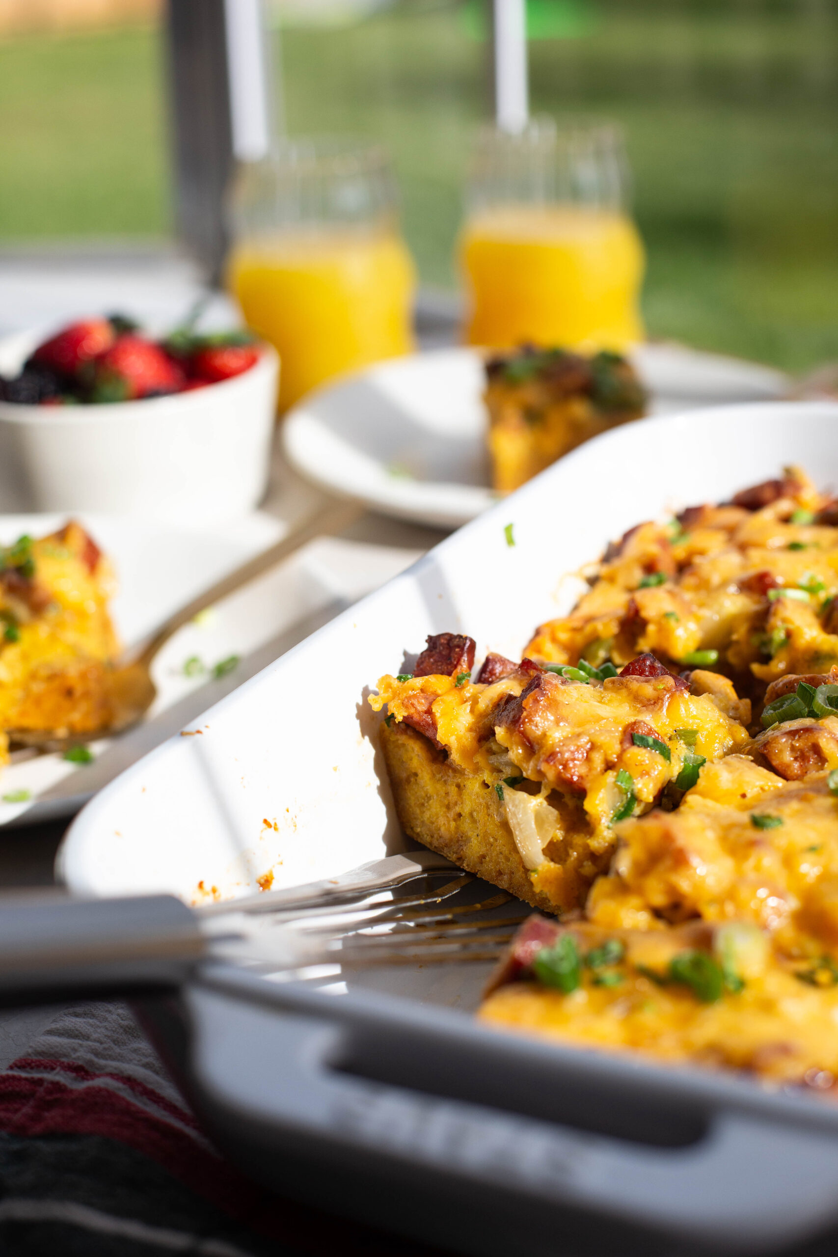 Cajun Cornbread Breakfast Casserole