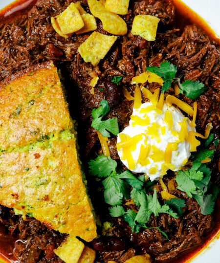 Instant Pot Beef Chili with Jalapeno Cornbread