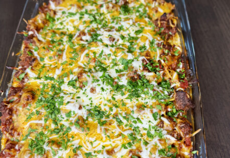 Creamy Cajun Baked Spaghetti