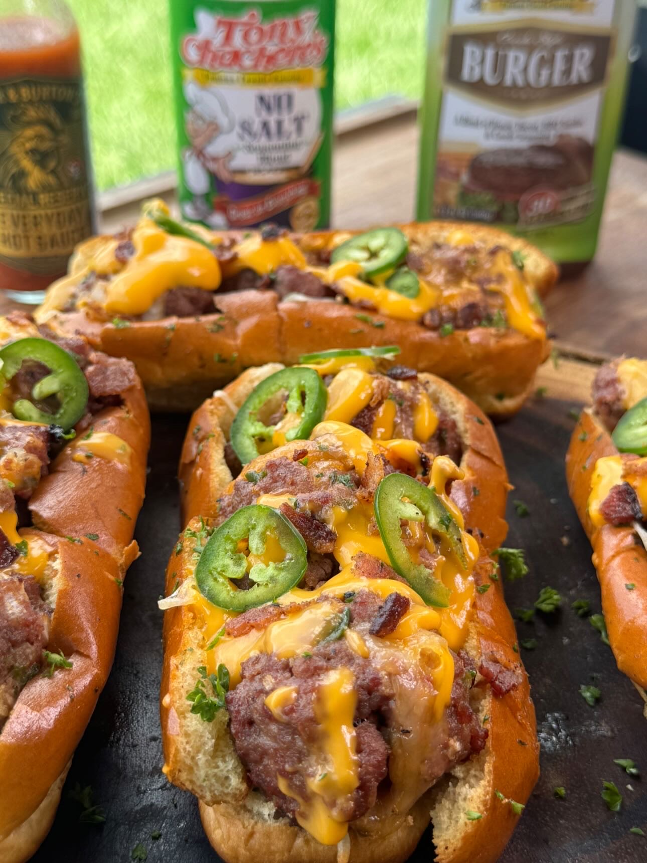 Smoked Cheeseburger Meatball Subs