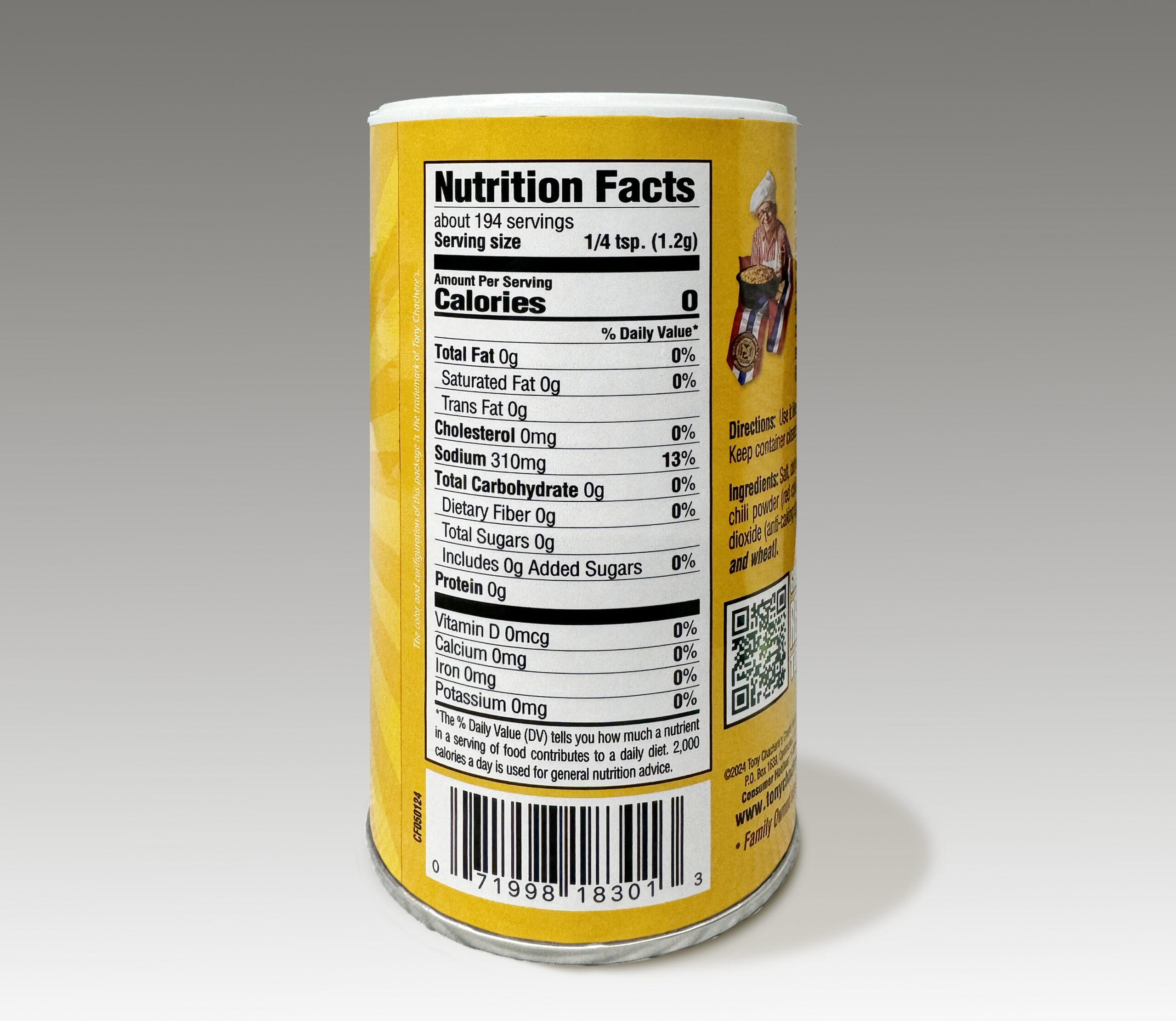 Tony’s Famous Cajun Kick Nutrition Facts