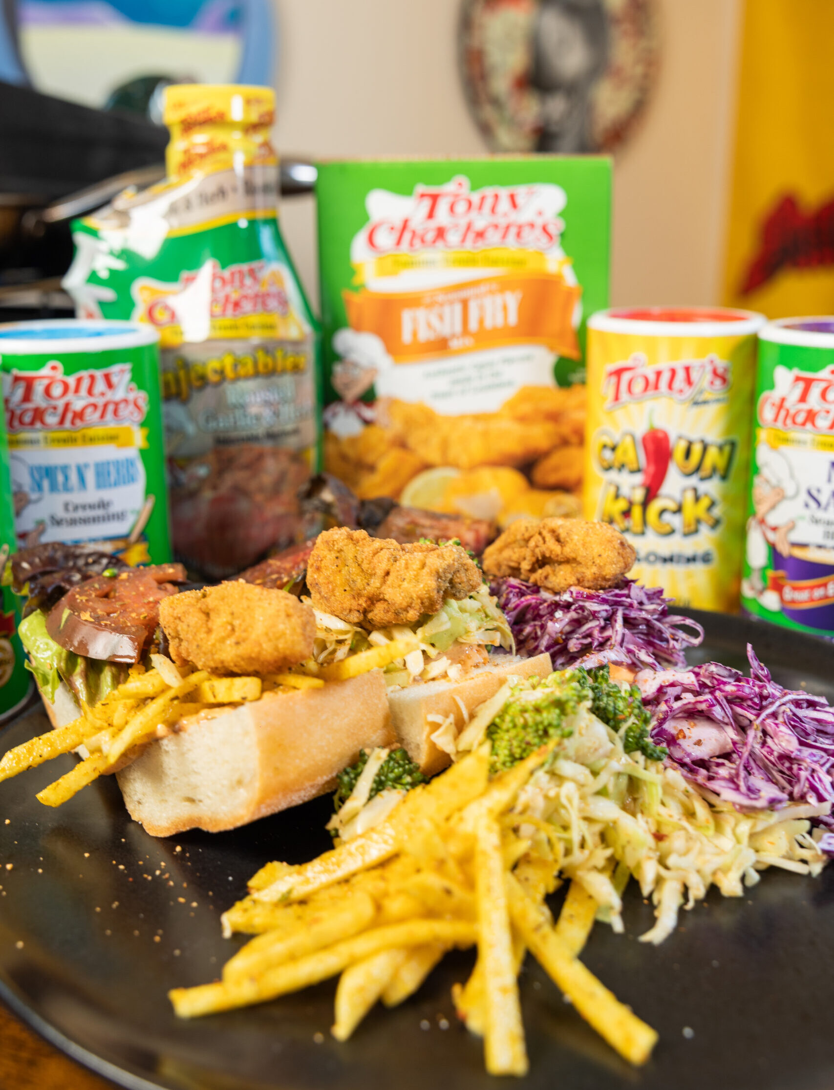 Injected Fried Oyster Sliders with Remoulade & “Mardi Slaw” 3 Ways