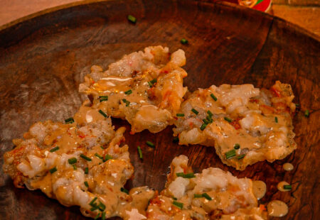 Cajun Shrimp Chips with Remoulade