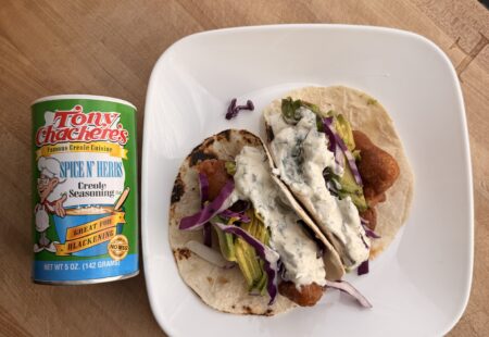 Creole Fried Fish Tacos