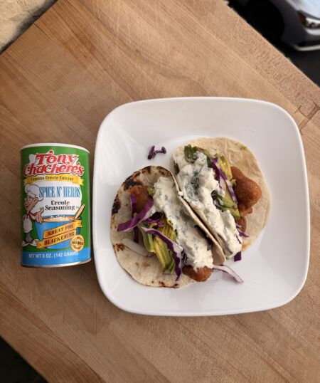 Creole Fried Fish Tacos