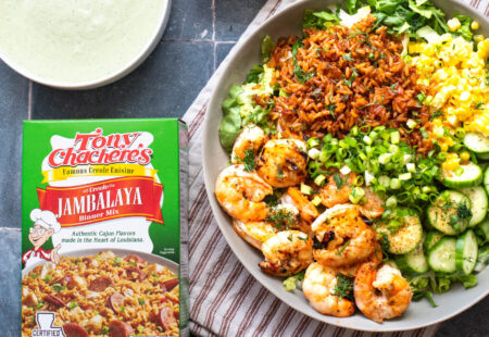Cajun Grilled Shrimp and Crispy Rice Salad