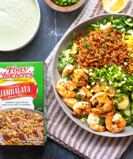 Cajun Grilled Shrimp and Crispy Rice Salad