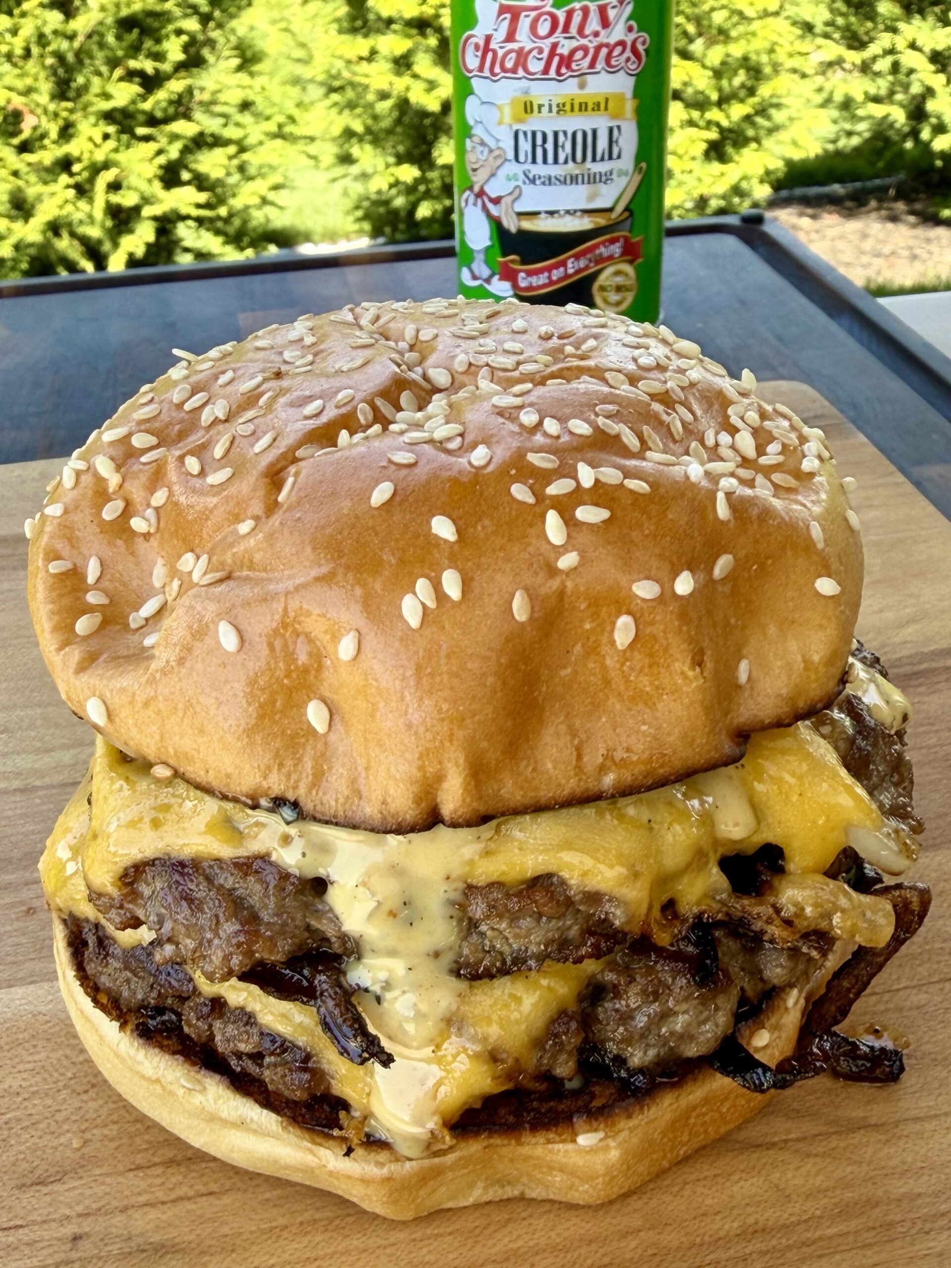 Cajun Oklahoma Onion Smash Burger