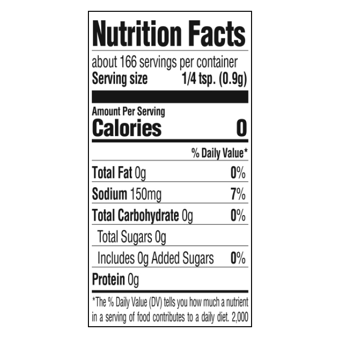Tony’s Special Reserve All-Purpose Nutrition Facts