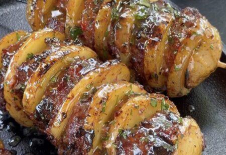 Crispy Beef and Potato Skewers