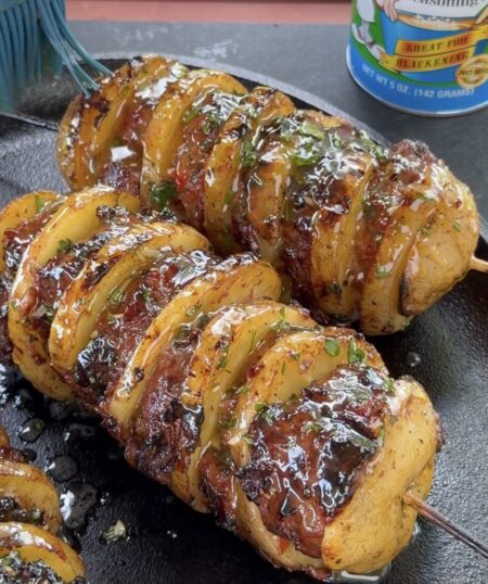 Crispy Beef and Potato Skewers