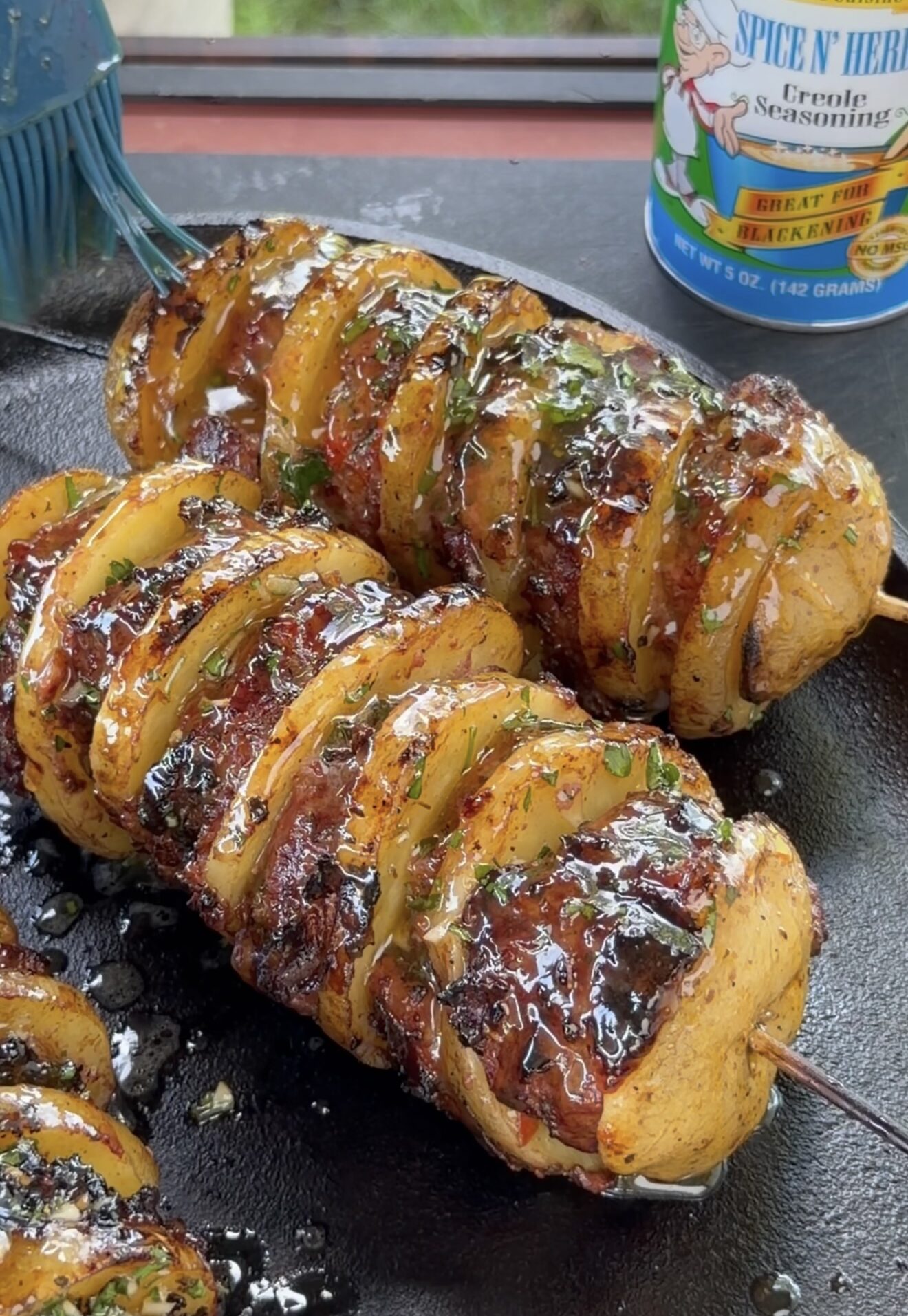 Crispy Beef and Potato Skewers
