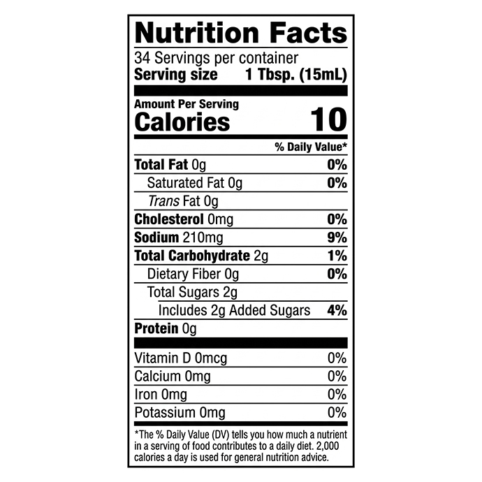 Tony’s Cajun Kick Injectable Marinade – Butter Me up with Garlic & Jalapeno Nutrition Facts